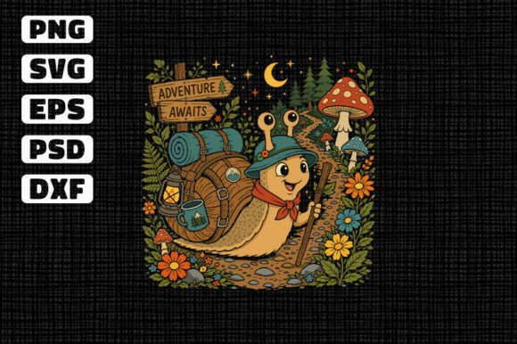 Adventure Awaits Snail SVG: A Charming Embroidery Design