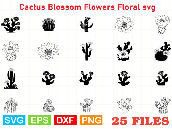 Cactus Blossom Flowers Floral Svg for Creative Crafts