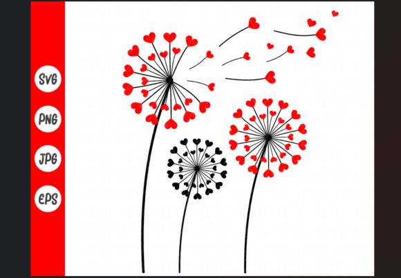 Dandelion Hearts Flower SVG: A Versatile Craft and Graphics Asset