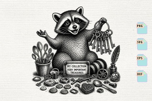 Funny Raccoon with Keys SVG: A Crafty Graphic Gem