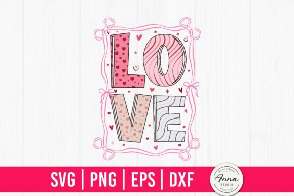 Love Coquette Bow Valentine’s Day SVG for Graphics and Crafts