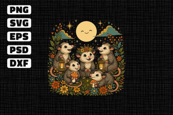 Moonlit Possum Gathering SVG: A Charming Graphics Asset for Crafts