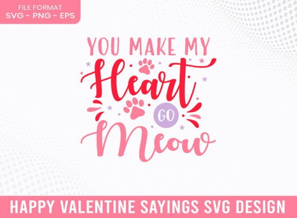 My Heart Meow Happy Valentines Day SVG for Graphics & Crafts