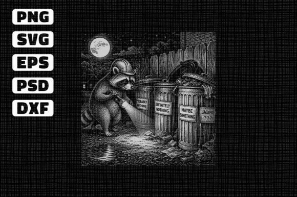 Raccoon Searching for Treasure SVG: A Fun Graphics Asset for Crafts