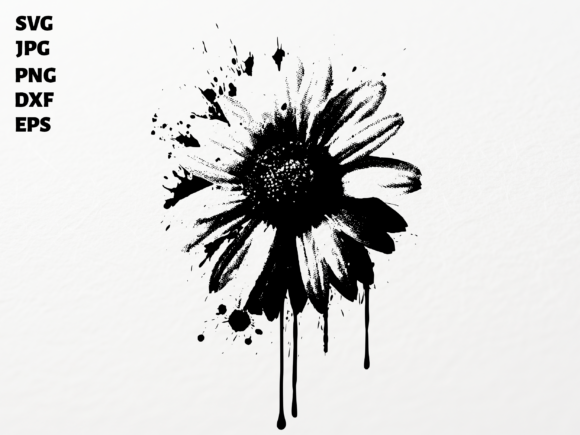 Review: Grunge Ink Splatter Flower SVG for Creative Graphics